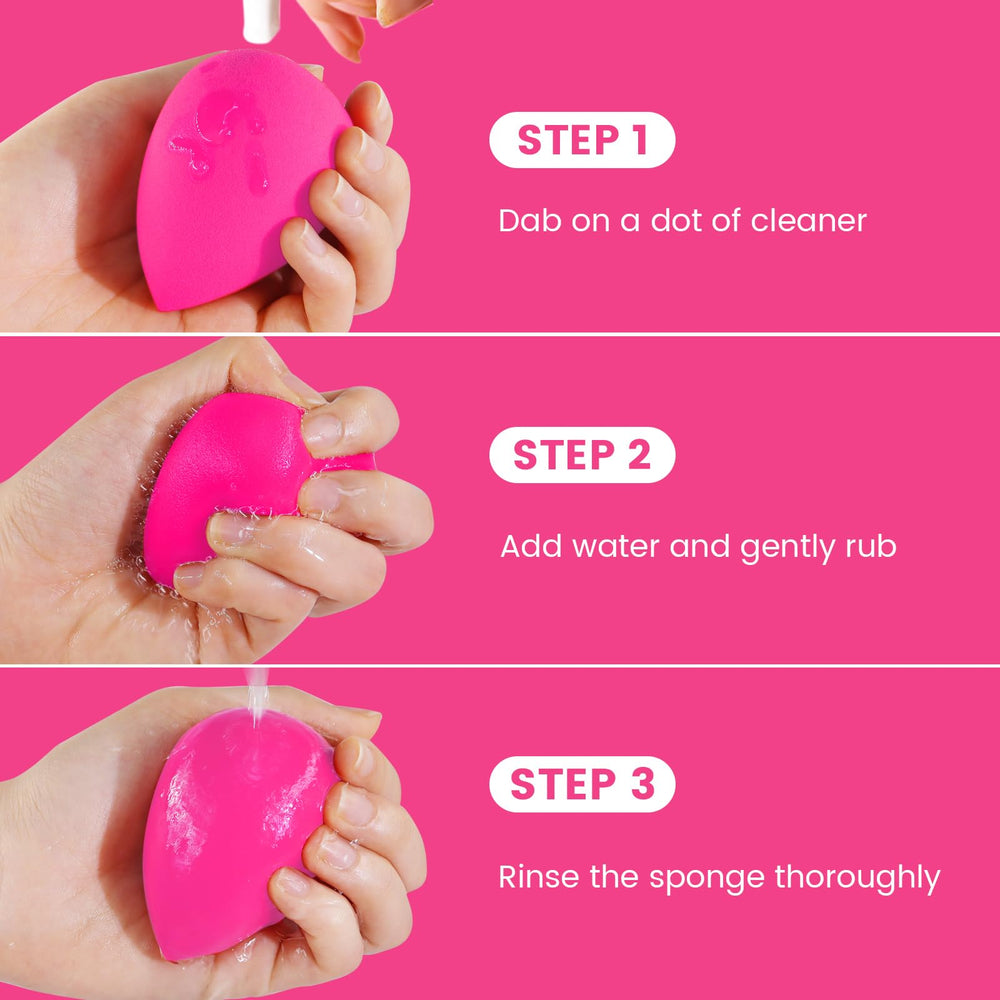 BEAKEY reusable makeup sponge cleans easily after makeup sessions
