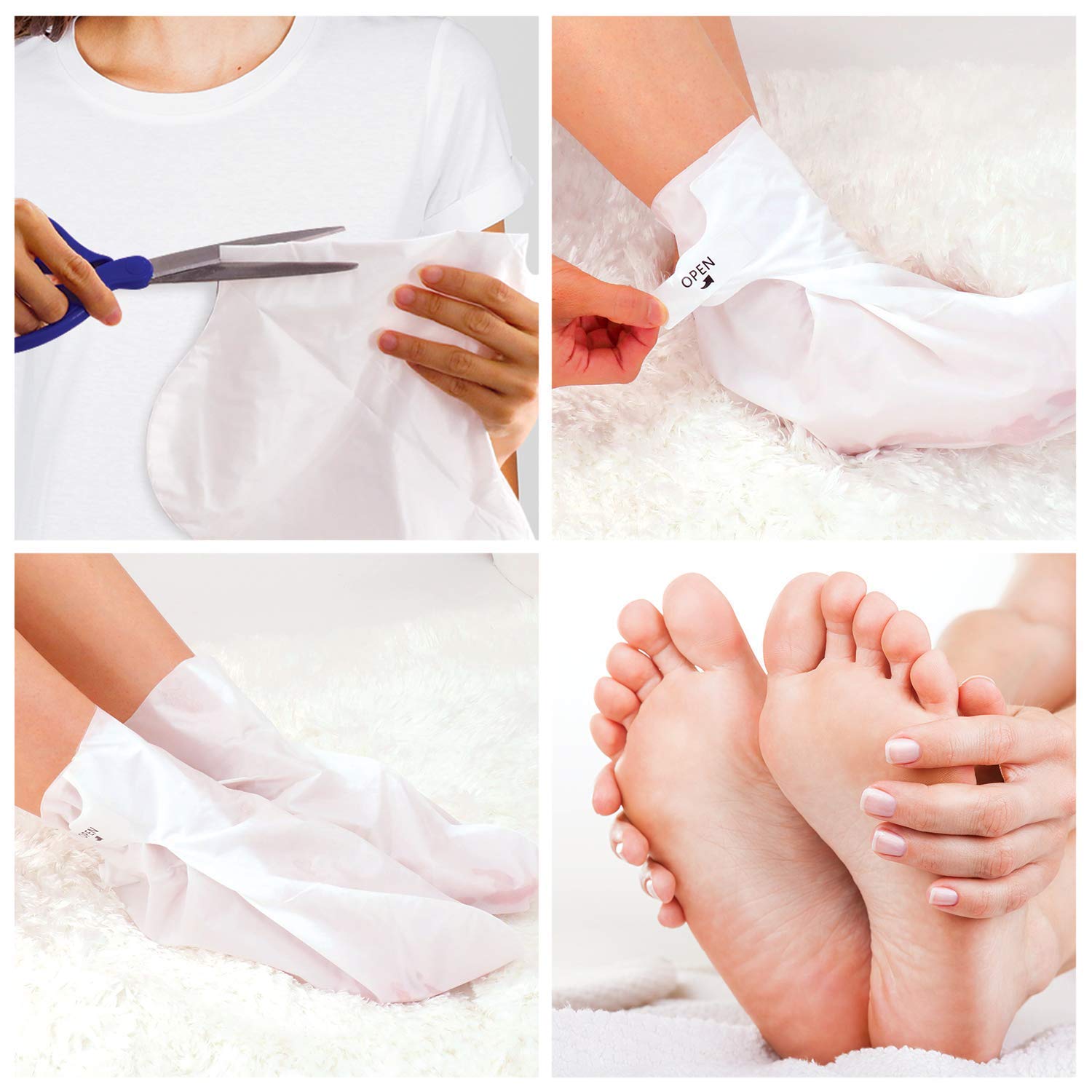 Bealuz foot peel mask application time demonstrates simple process
