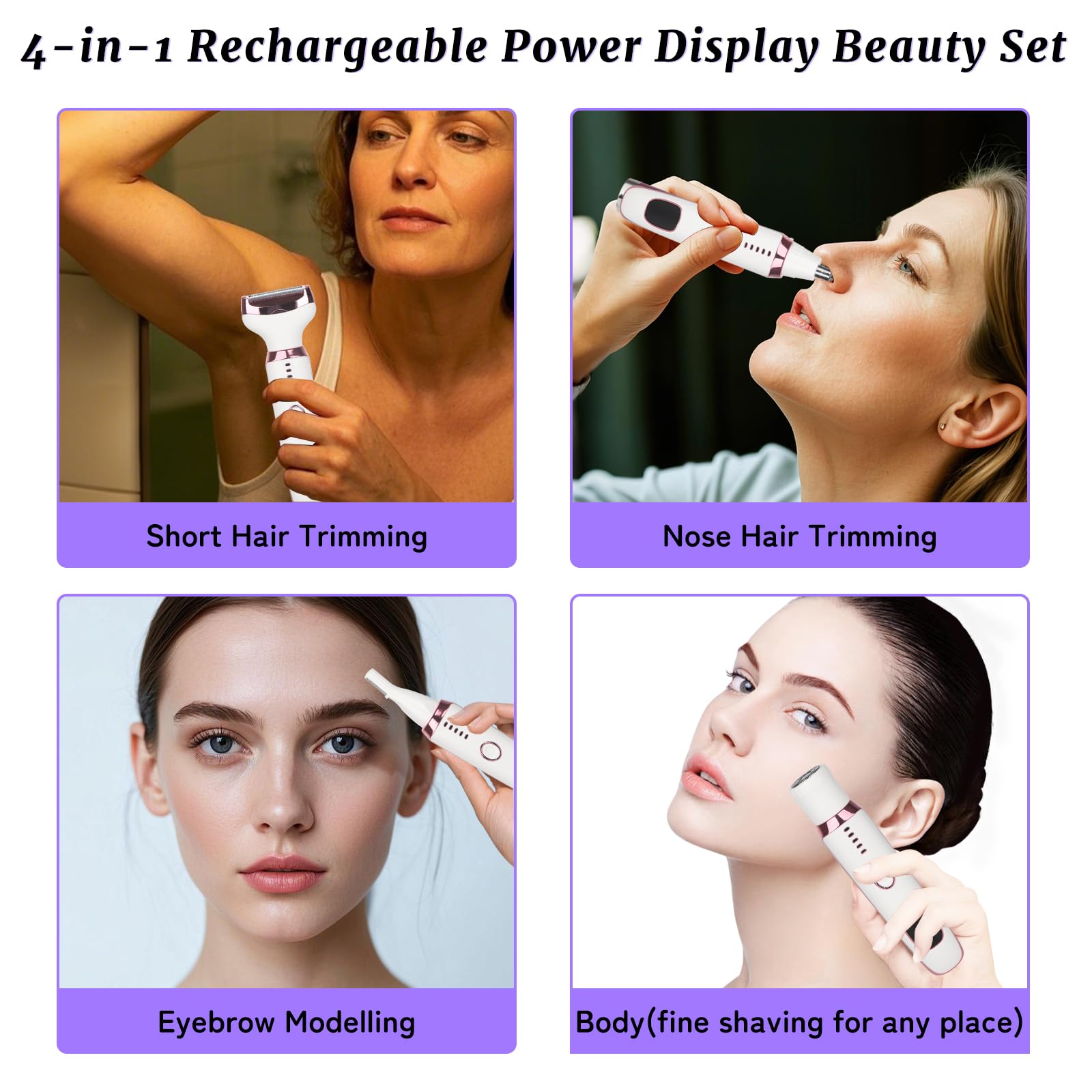 Beanify 4-in-1 detachable razor heads for versatile grooming
