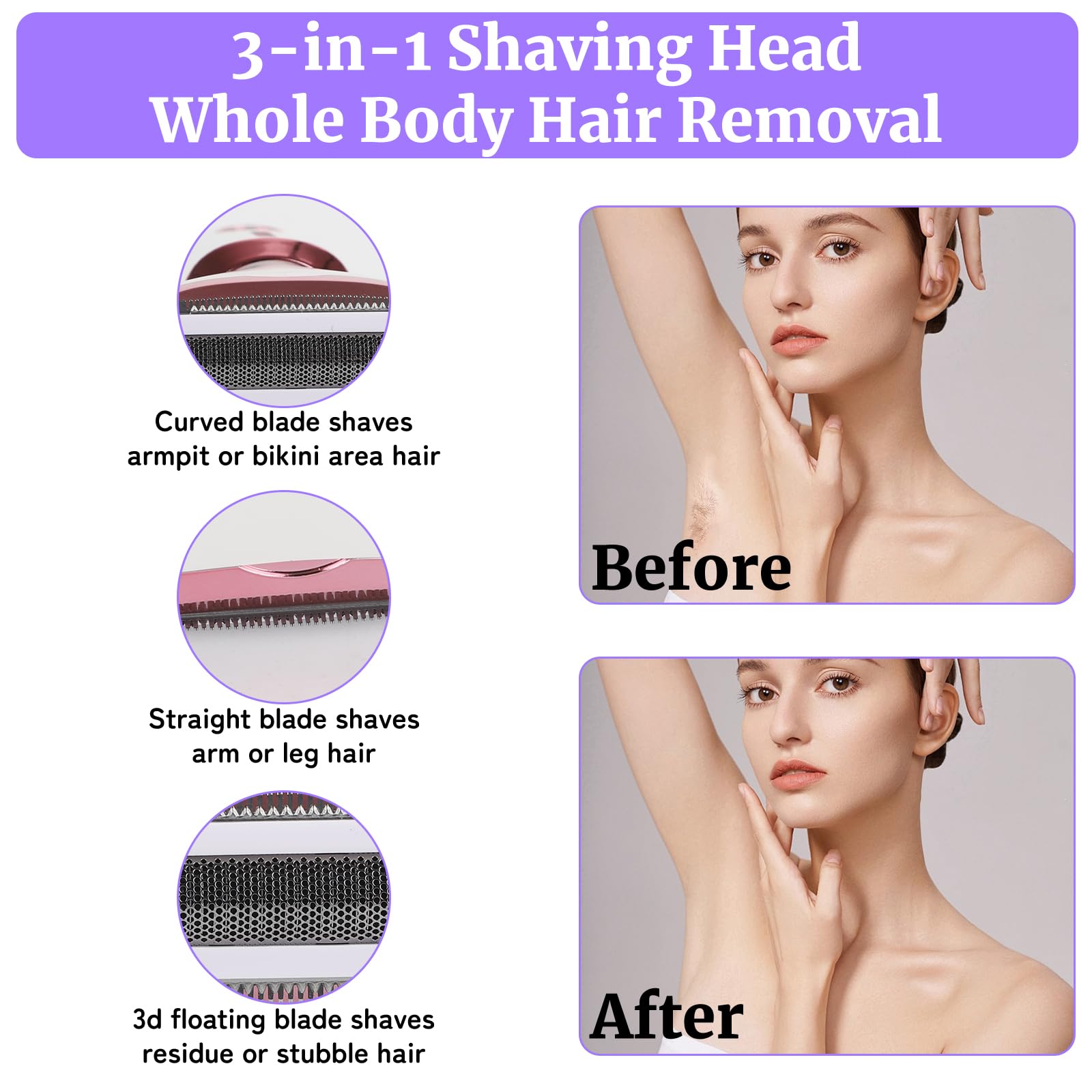 Beanify stainless steel blades close-up for smooth hair removal
