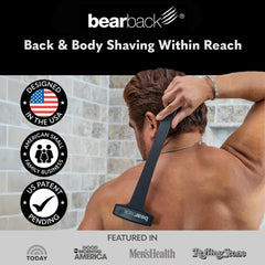 Bearback back shaver supports wet or dry use in shower or on the go.