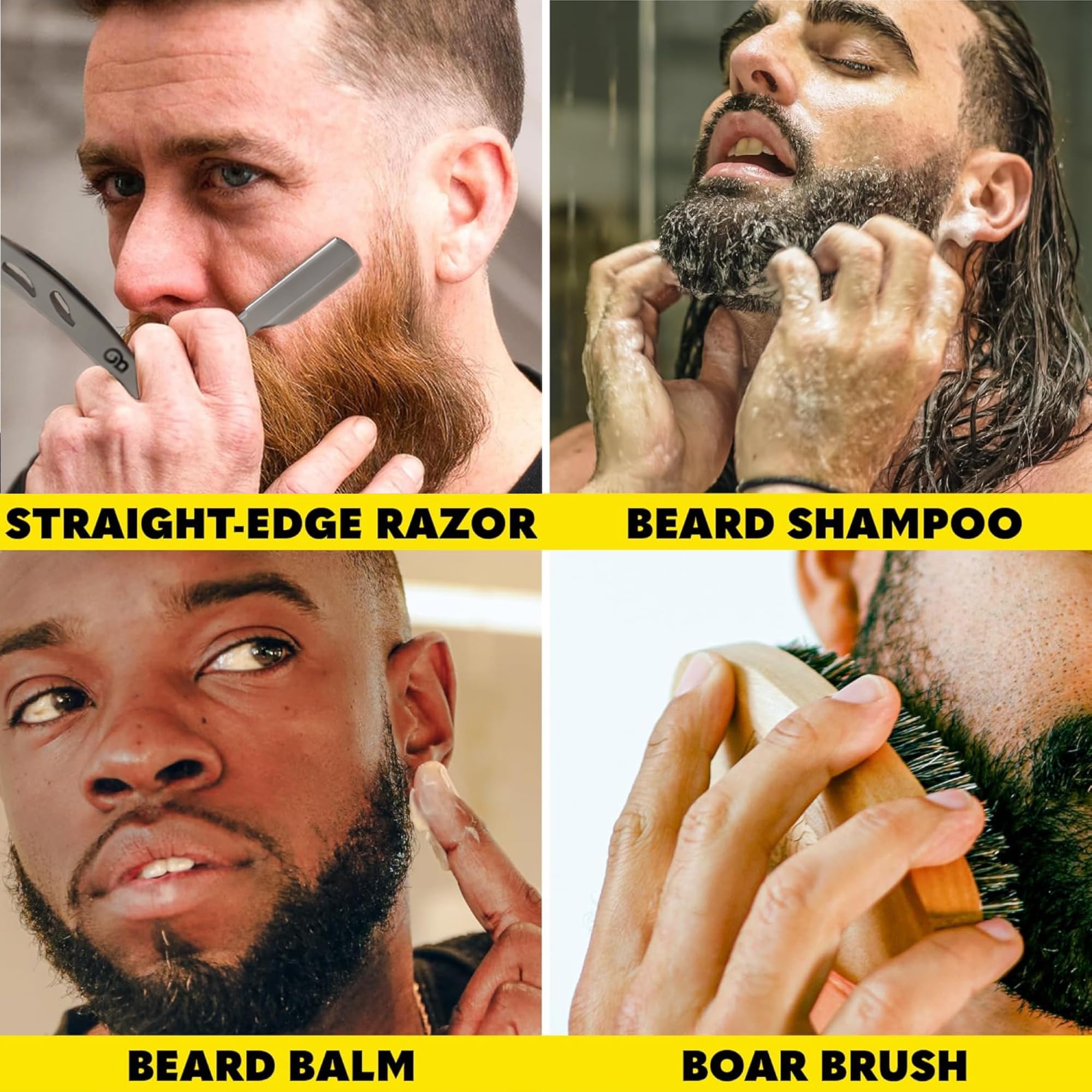 The Beard Club grooming kit shampoo bottle demonstrates easy daily cleansing for comfortable skin.