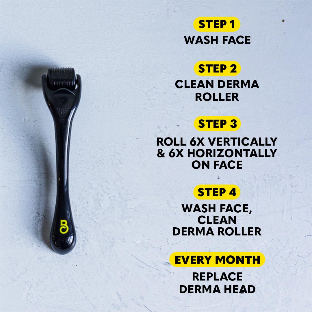 The Beard Club derma roller and oil kit on a clean countertop