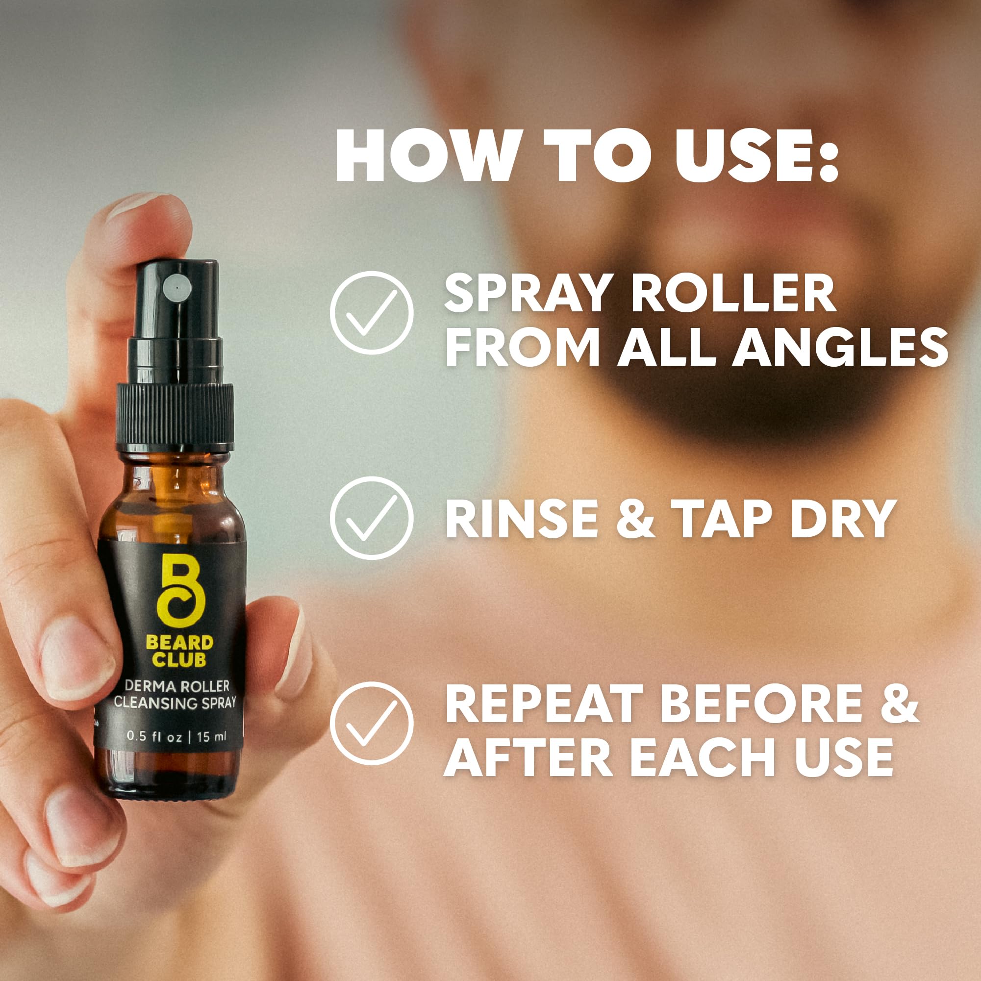 Cleansing spray image highlights product longevity with thorough head cleaning