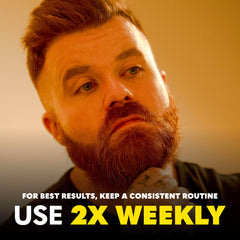 Beard Club derma roller used on the face for skin refreshment and texture