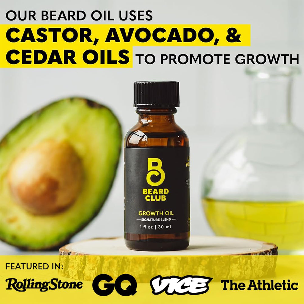 The Beard Club Premium Growth Brush birchwood aids detangling and even oil distribution.