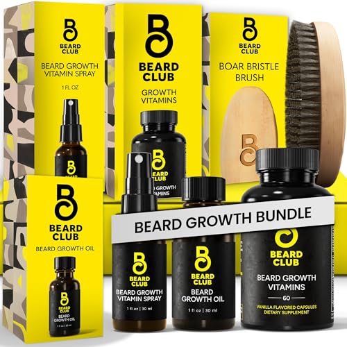 The Beard Club Premium Growth Oil pour demonstrates easy application for smoother beard texture.