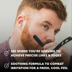 Beard Club premium shaving gel precise lineups highlights easy trimming of clean beard edges