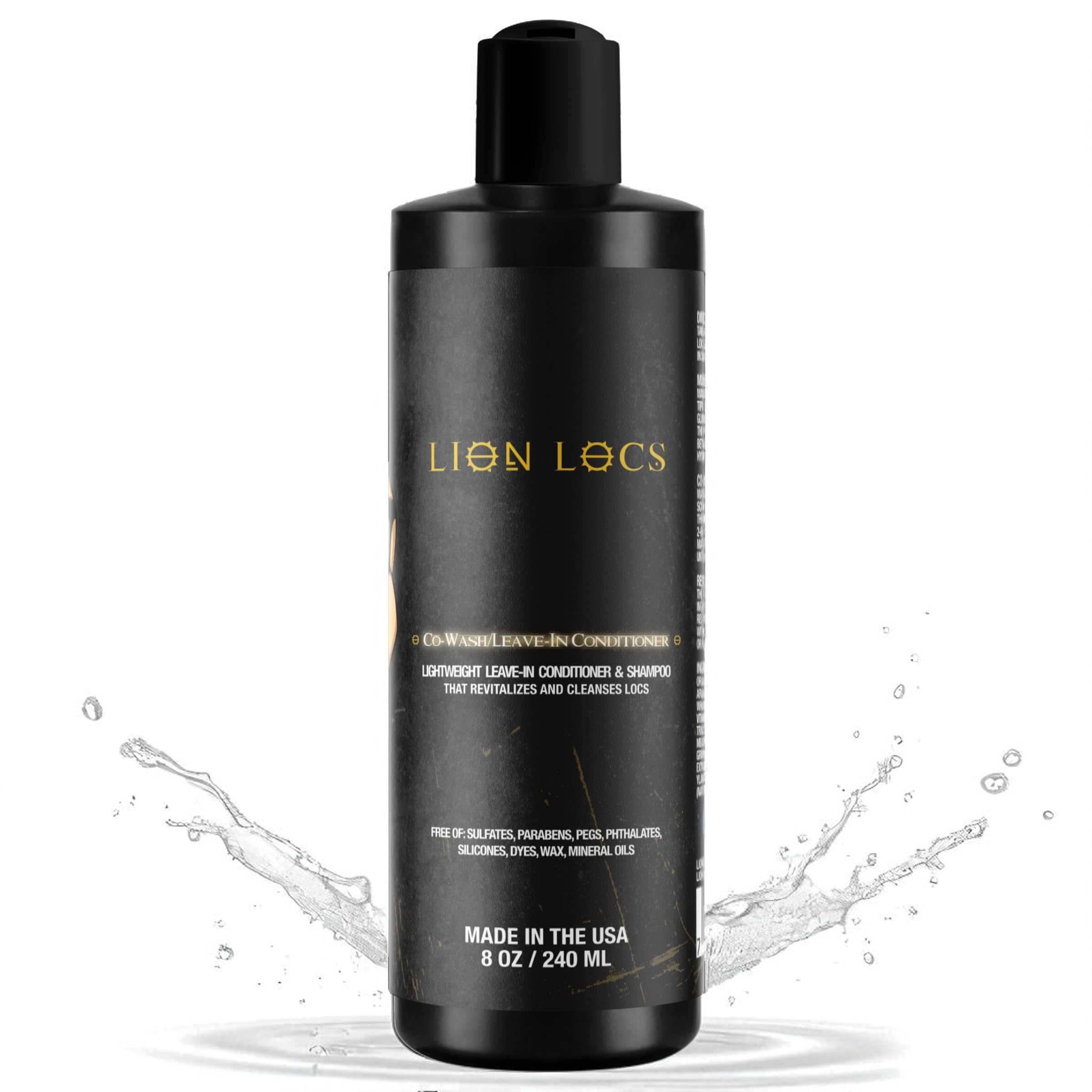 Beard Gains Lion Locs champú 8oz para rastas limpias y libres de residuos.