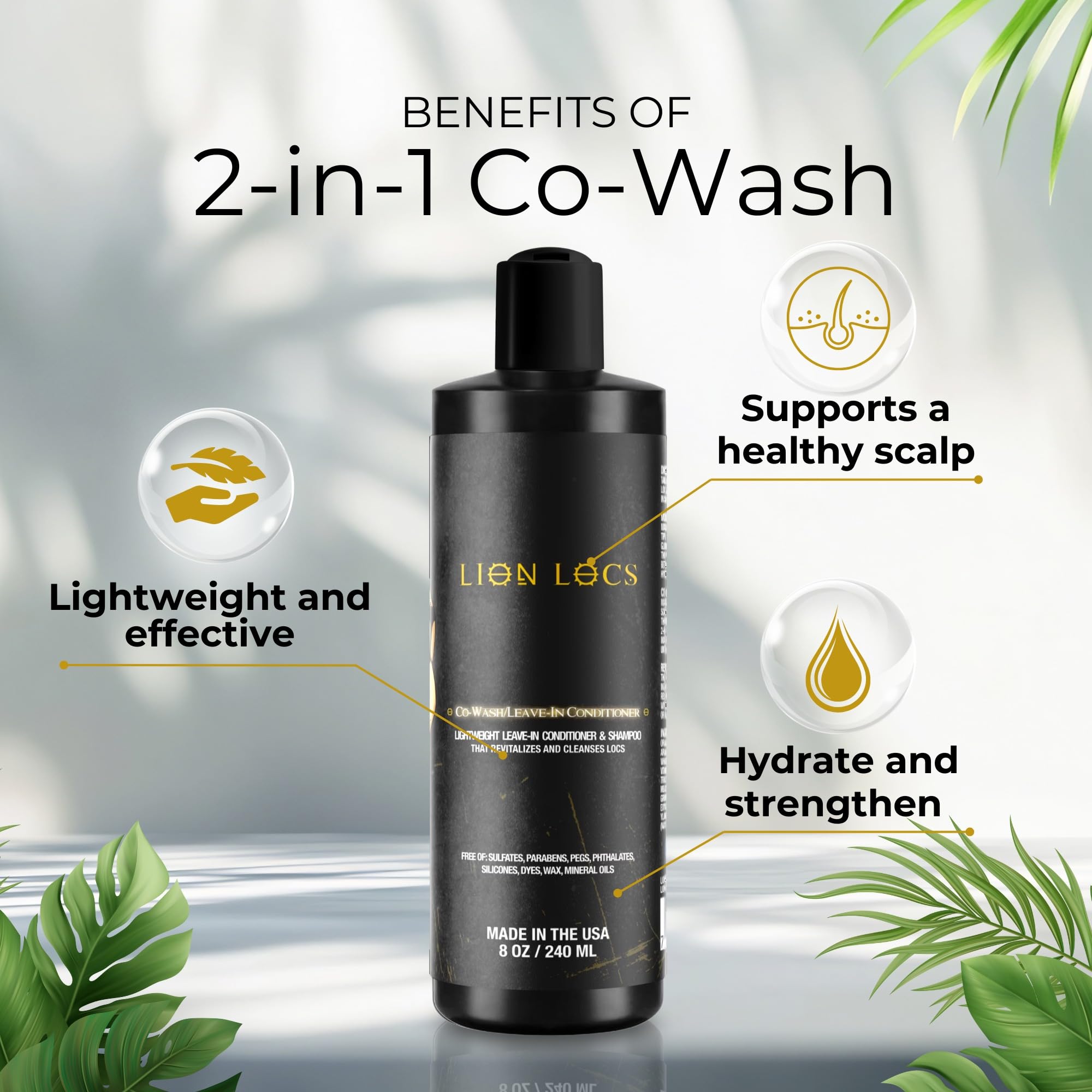 Beard Gains Lion Locs acondicionador hidratante para rastas suaves y manejables.