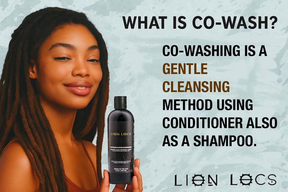 Beard Gains Lion Locs conditioner bottle highlighting moisturizing strands