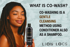 Beard Gains Lion Locs conditioner bottle highlighting moisturizing strands
