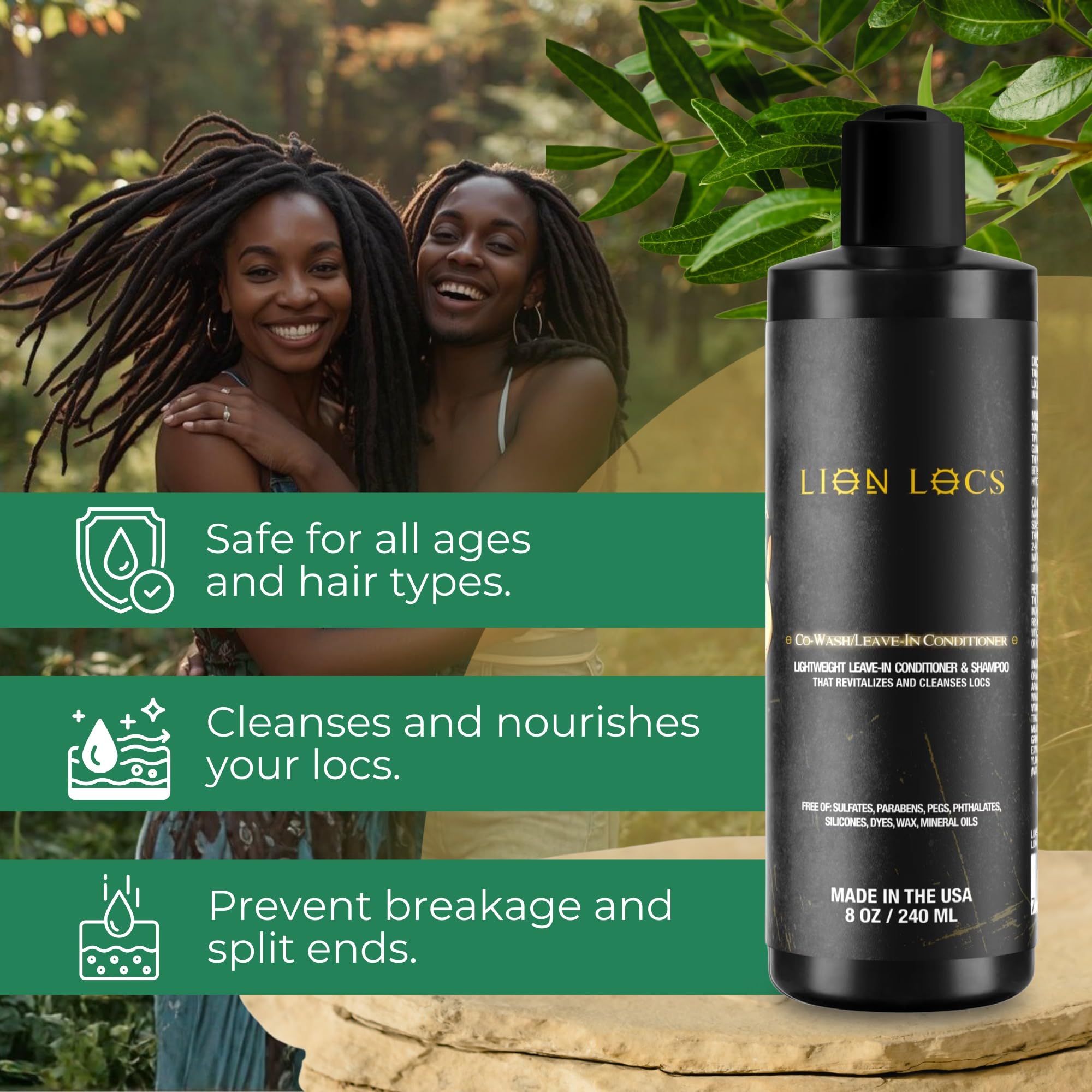 Cuero cabelludo saludable tras usar Lion Locs para rastas.