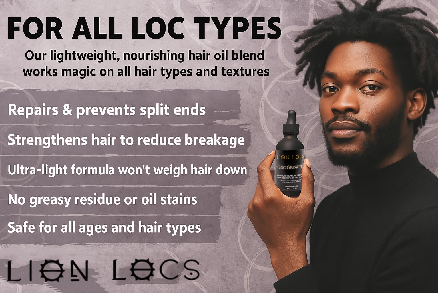 Beard Gains Lion Locs dreadlock application demonstrates lightweight styling.