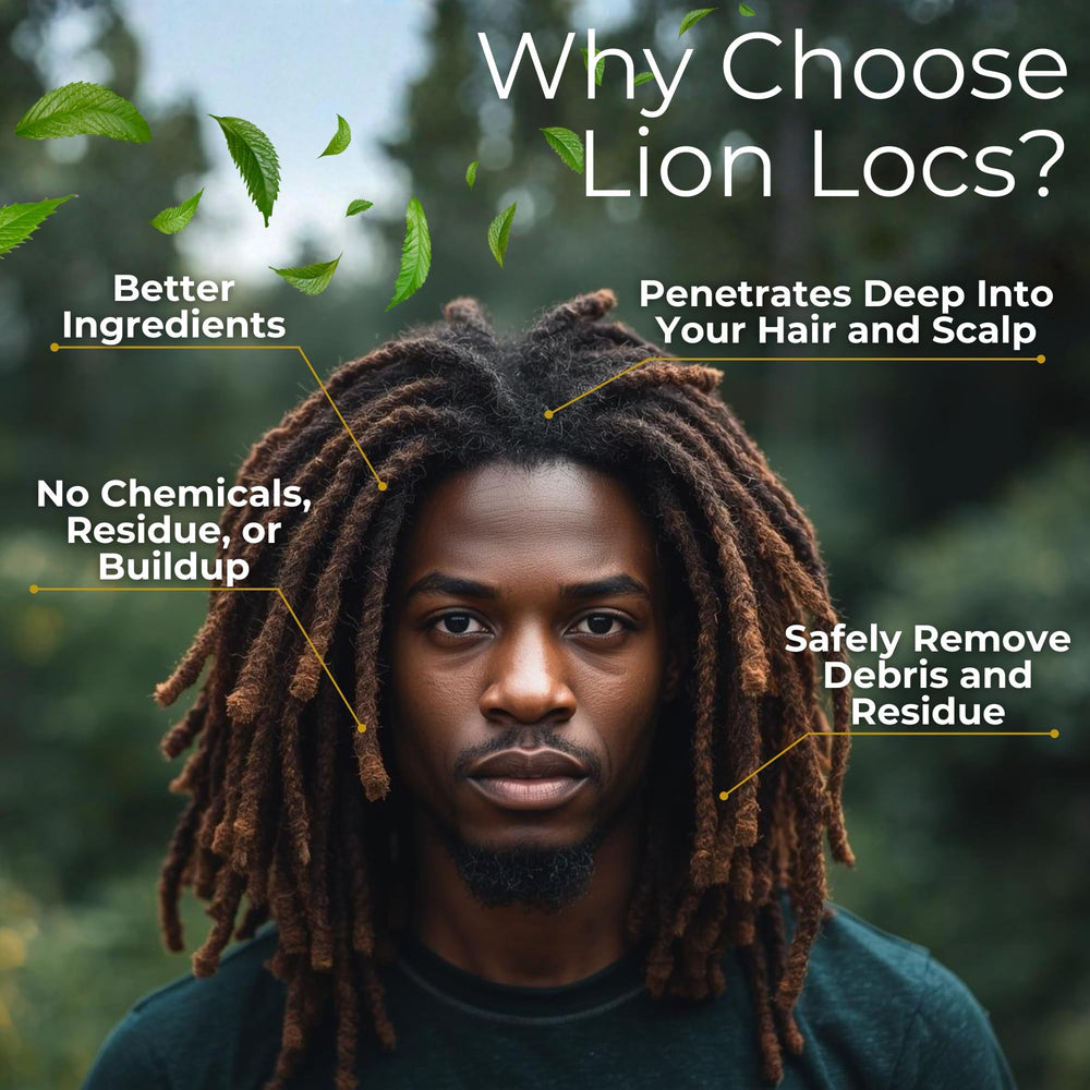 Limpieza sin residuos con Lion Locs para cuero cabelludo sano.