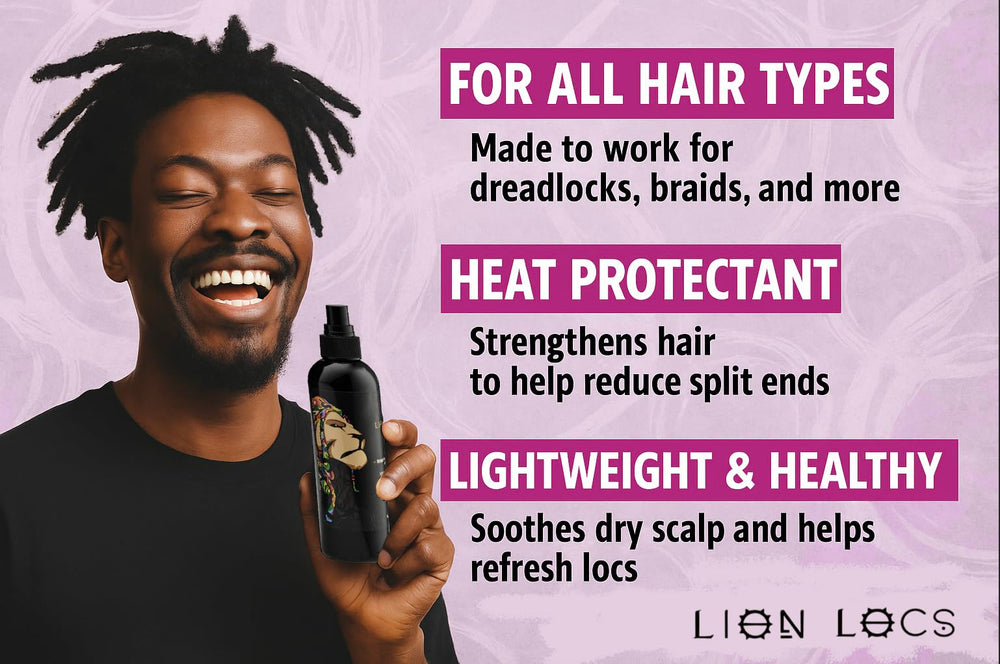 Beard Gains Lion Locs Rosewater Spray being spritzed for lightweight moisture.