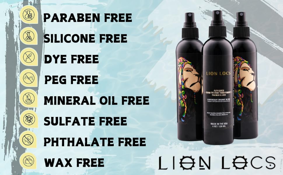Beard Gains Lion Locs Rosewater Spray uses 100% natural rose water for gentle care.