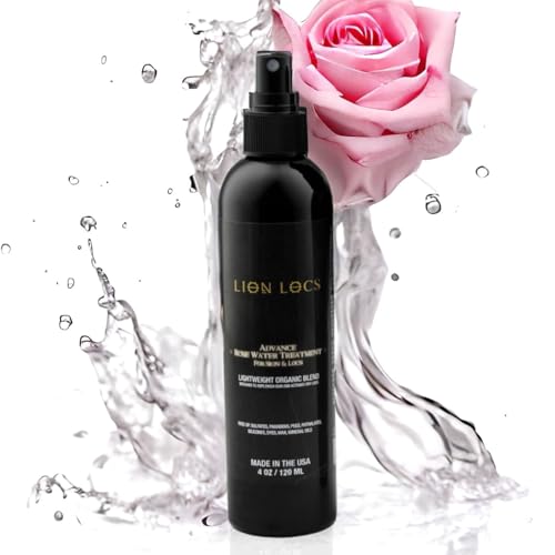 Beard Gains Lion Locs Rosewater Spray label close-up highlighting ingredients