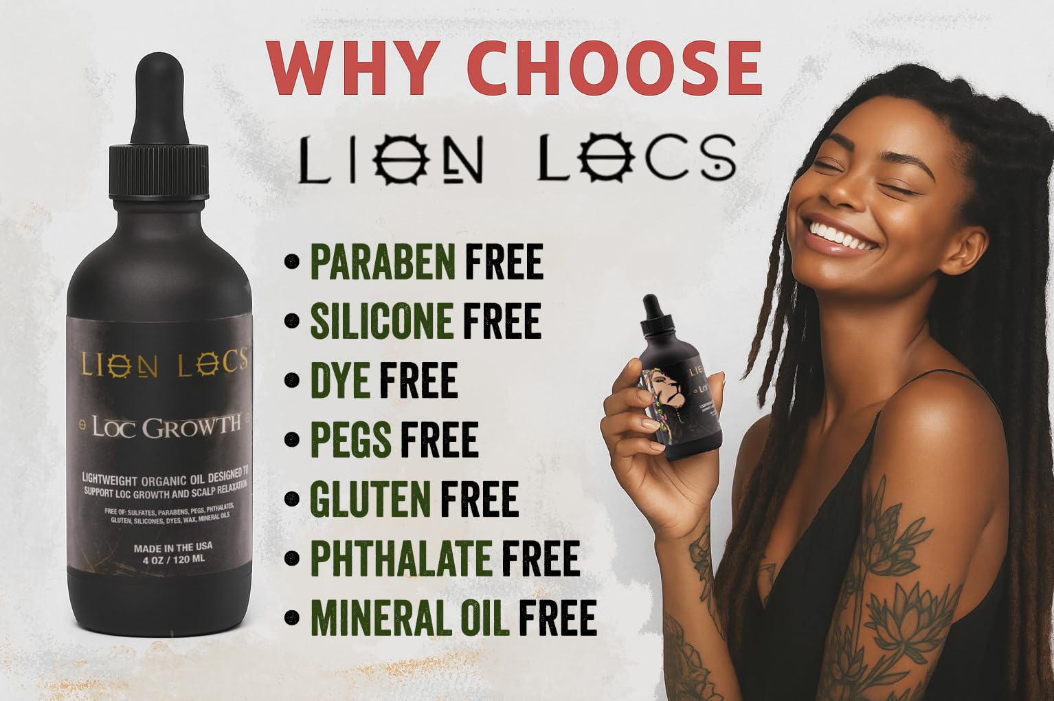 Beard Gains Lion Locs scalp health drops calm dryness and itch.