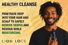 Beard Gains Lion Locs shampoo being applied in shower for quick cleansing