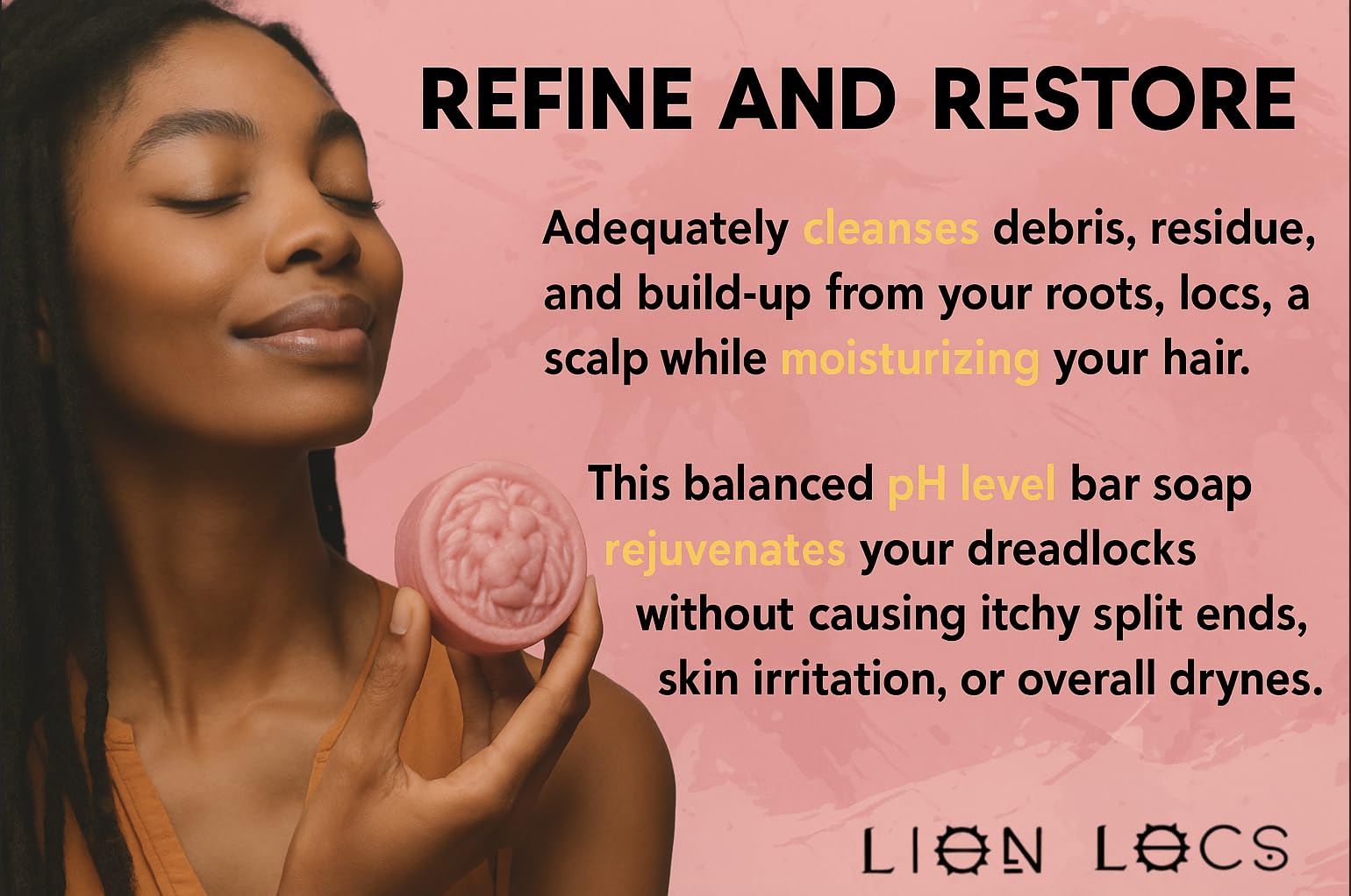 Beard Gains Lion Locs shampoo bar nourishes scalp with oils