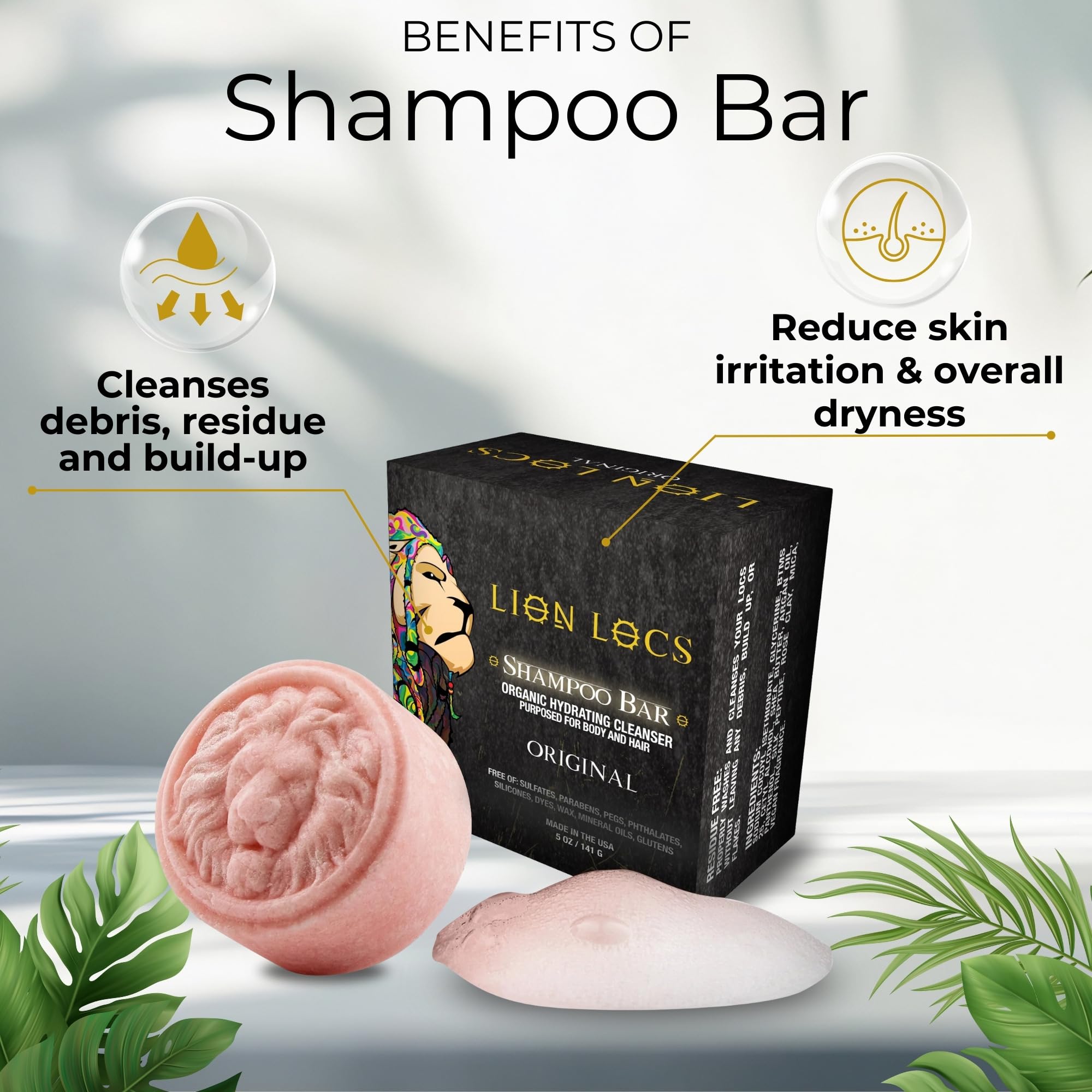Beard Gains Lion Locs shampoo bar nourishes scalp with oils