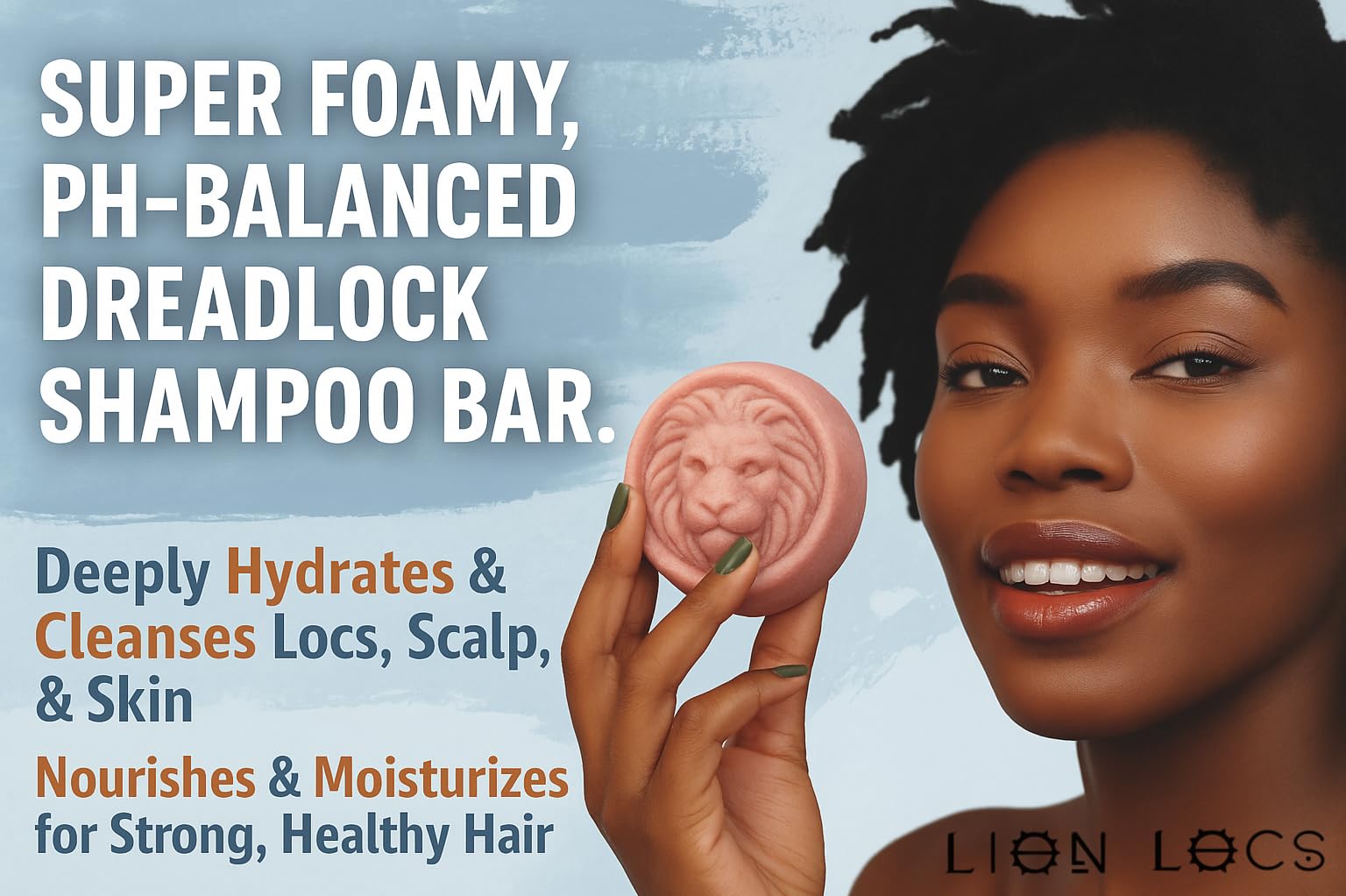 Beard Gains Lion Locs shampoo bar hydrates locs with shea and coconut