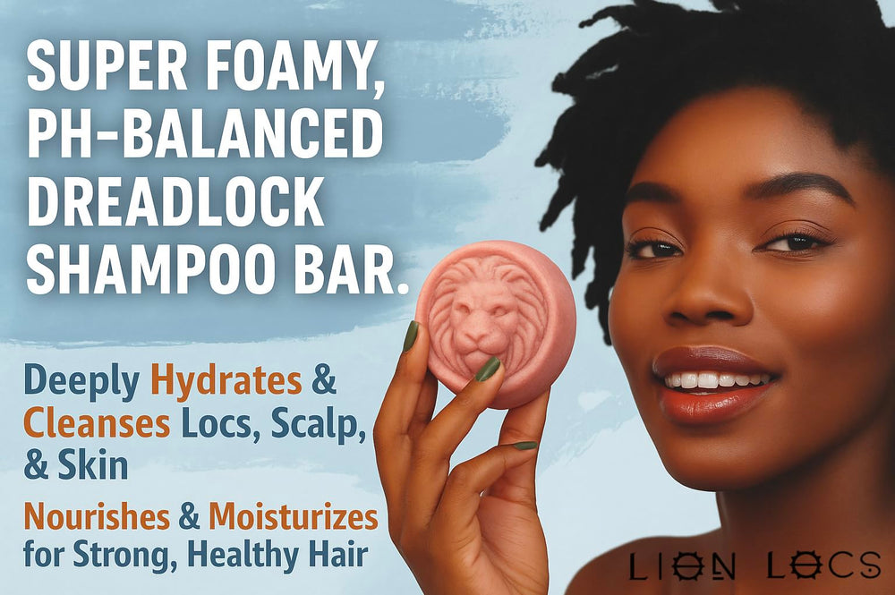 Beard Gains Lion Locs shampoo bar hydrates locs with shea and coconut