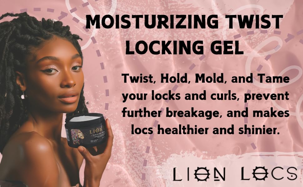 Beard Gains Lion Locs twist-lock gel texture close-up supports frizz control.