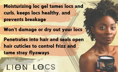 Beard Gains Lion Locs wet-hair shot highlights hydrating prep before styling.