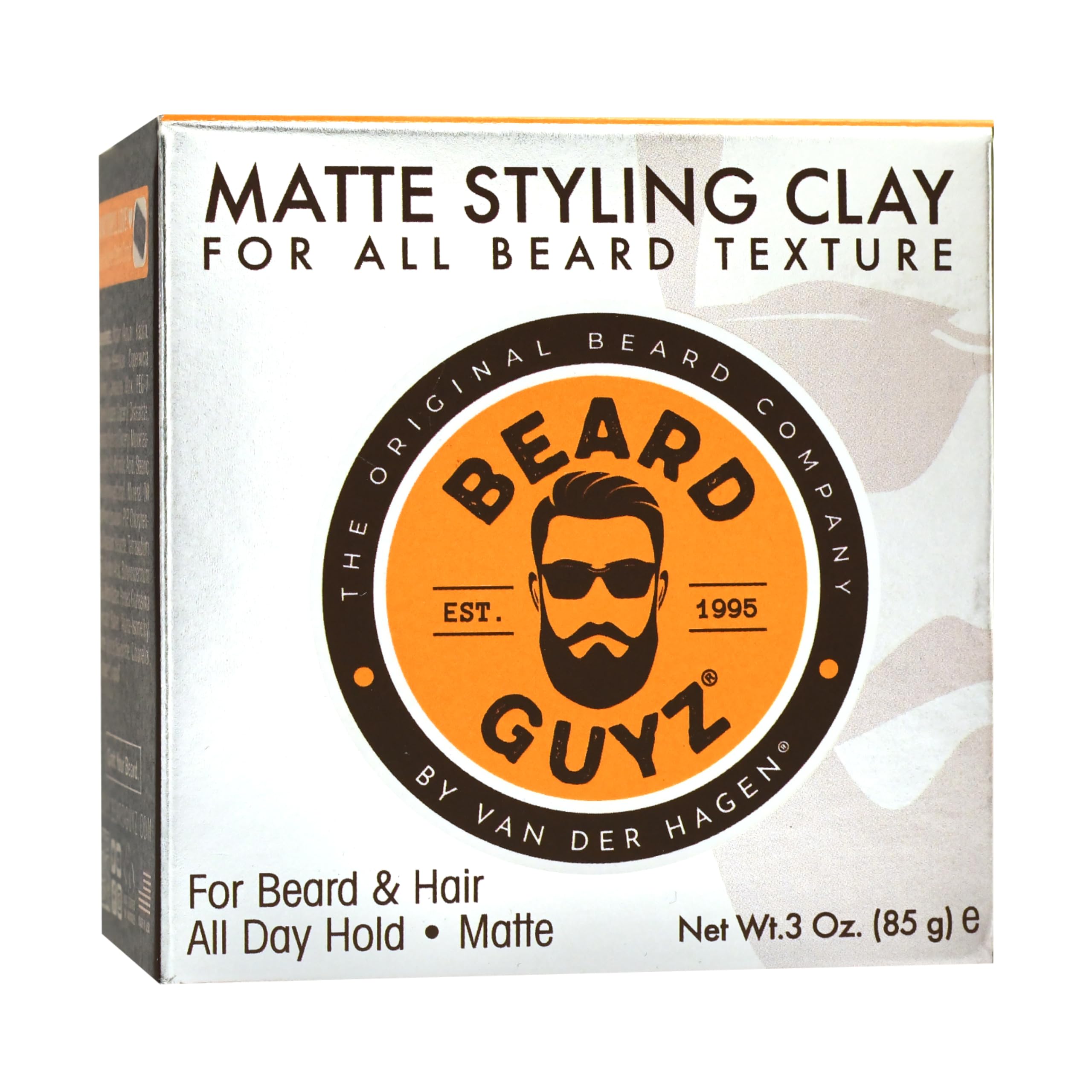 Beard Guyz Matte Styling Clay beard define closeup highlights natural texture and matte finish.
