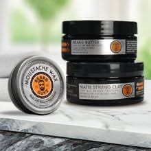 Beard Guyz Matte Styling Clay hands application shows easy scoop and even distribution.
