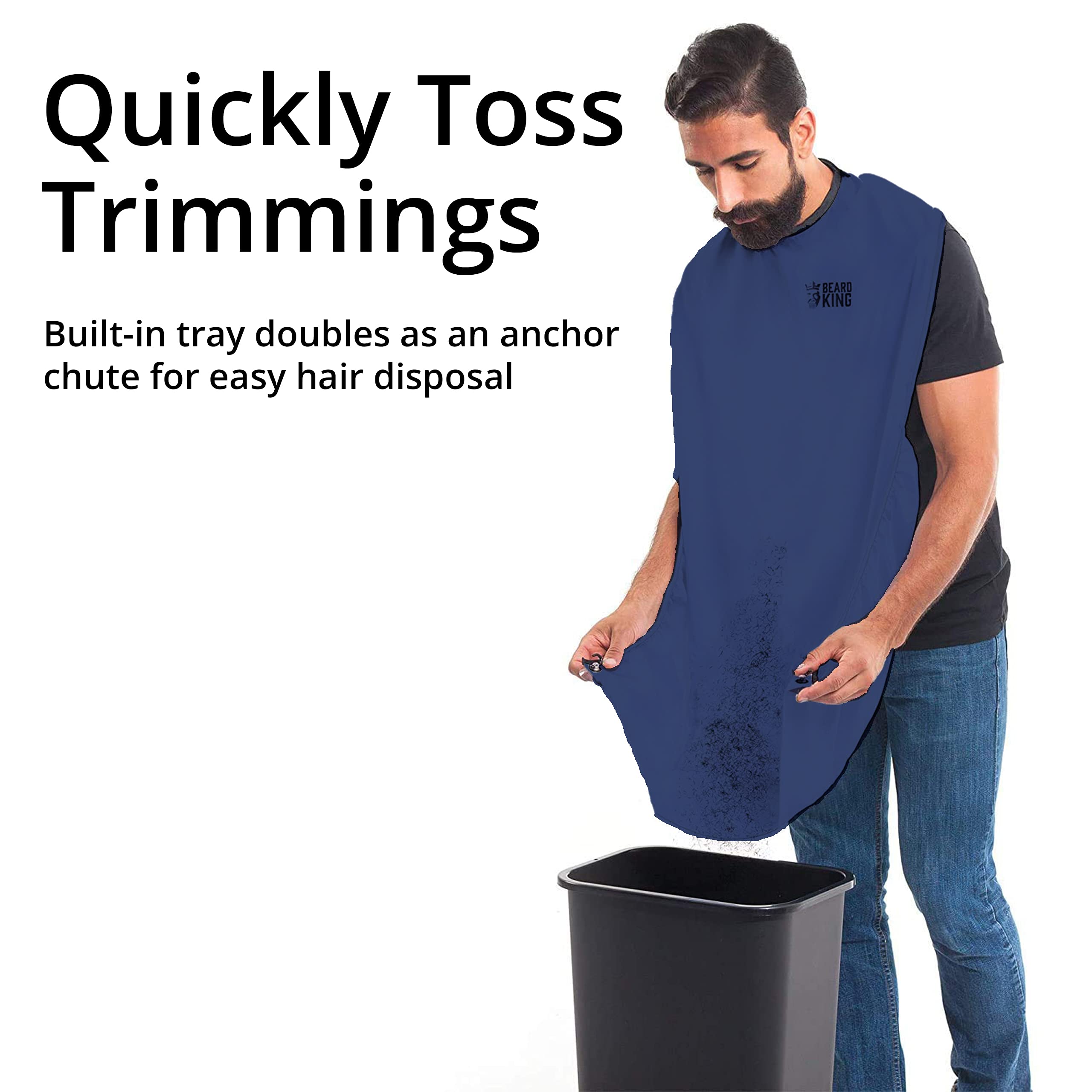 BEARD KING beard bib apron makes cleanup quick after trims
