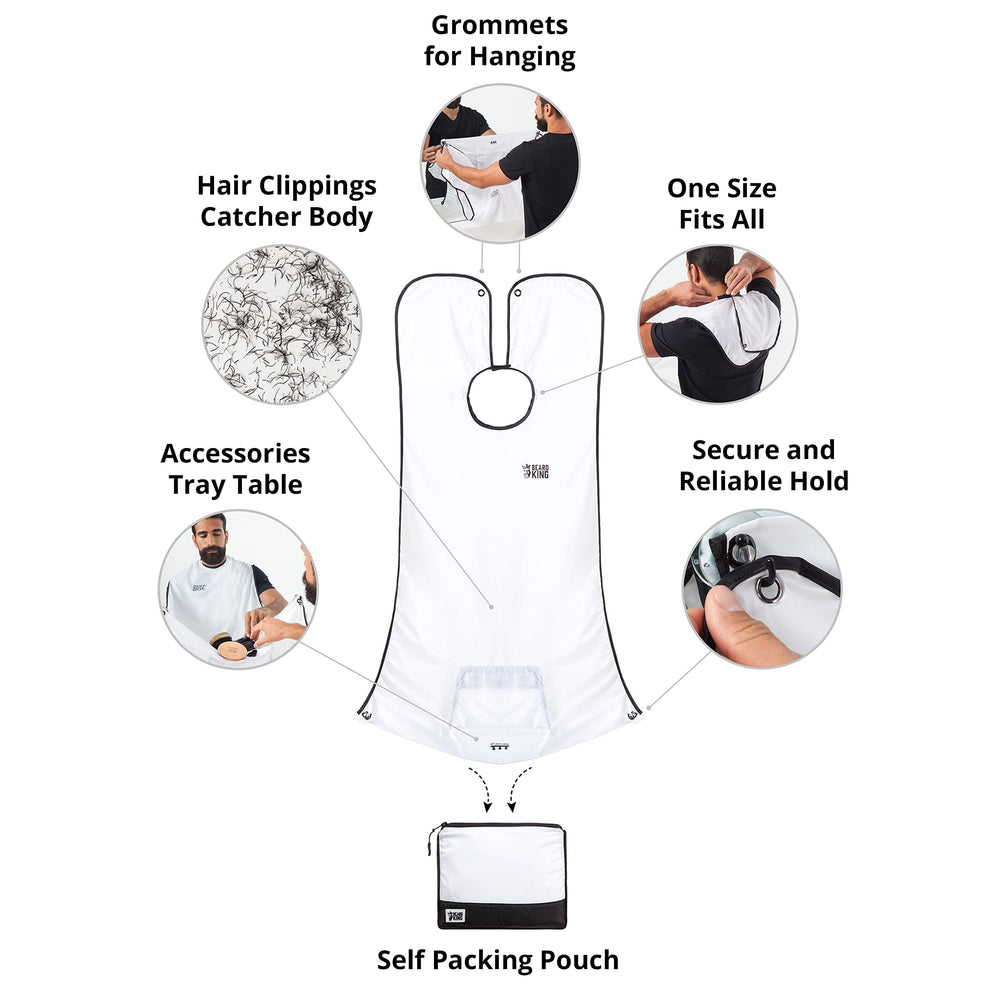 Beard King beard bib apron with packing pouch for travel