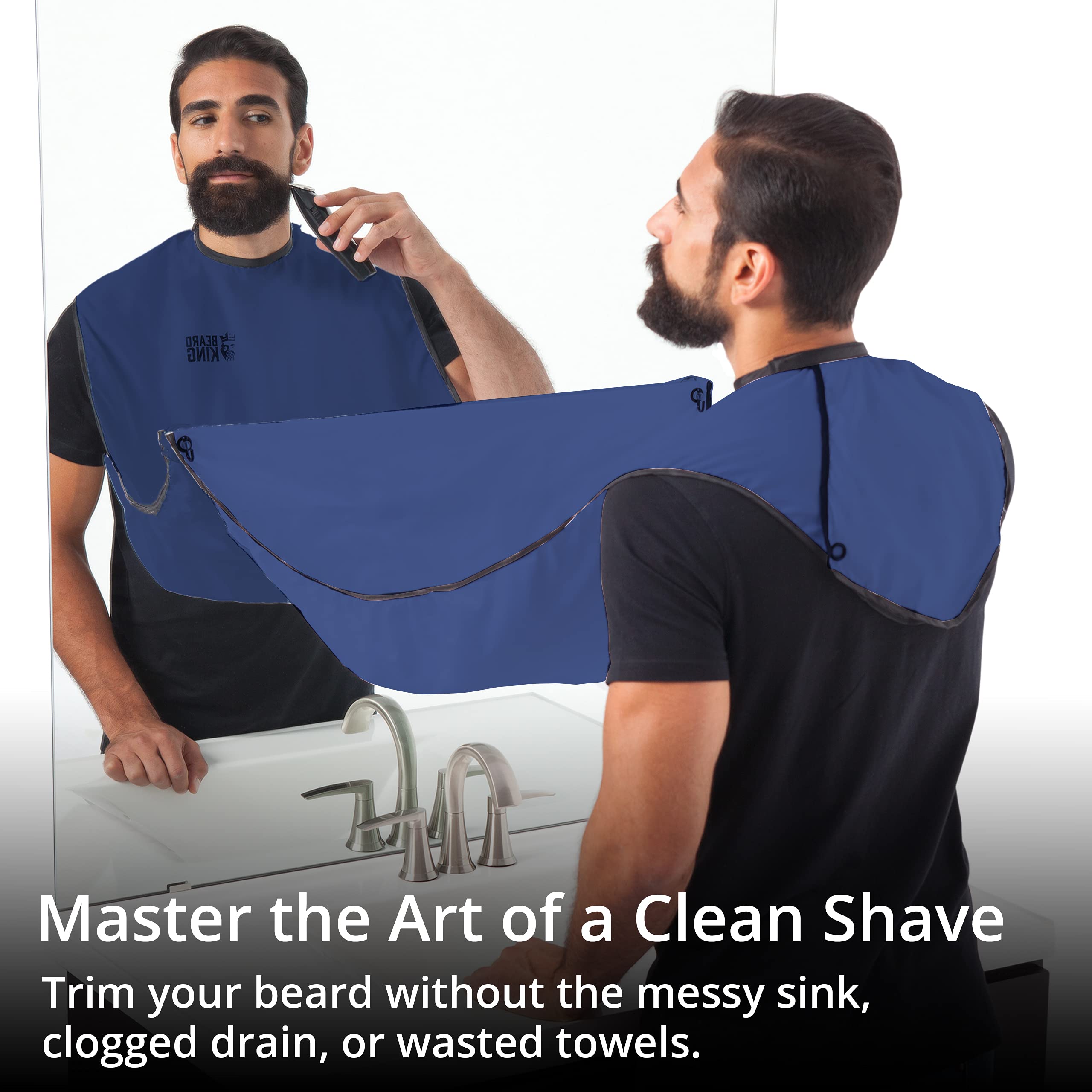 BEARD KING beard bib apron suction cups hold steady during grooming