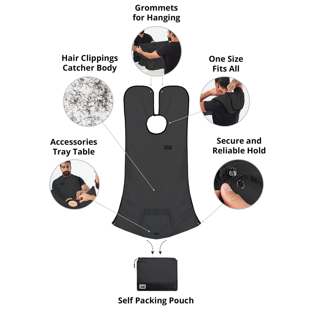 BEARD KING Shark Tank original apron proves easy, mess-free grooming