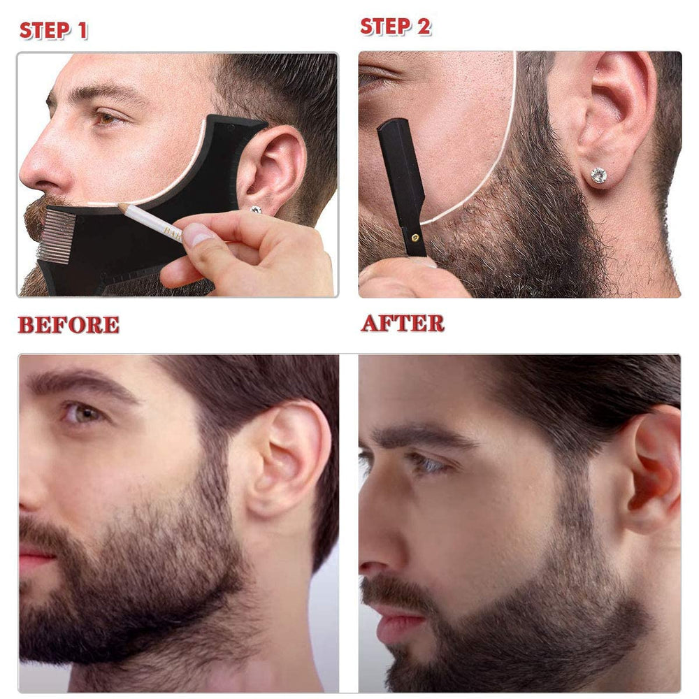 Beard Kit Pro barber pencil marks precise reference lines for symmetry