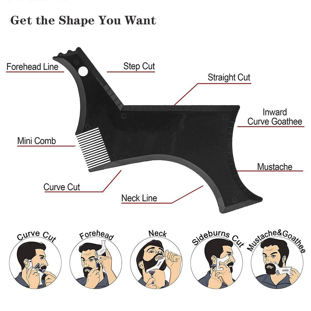 Beard Kit Pro beard template guide helps map cheek lines and neckline