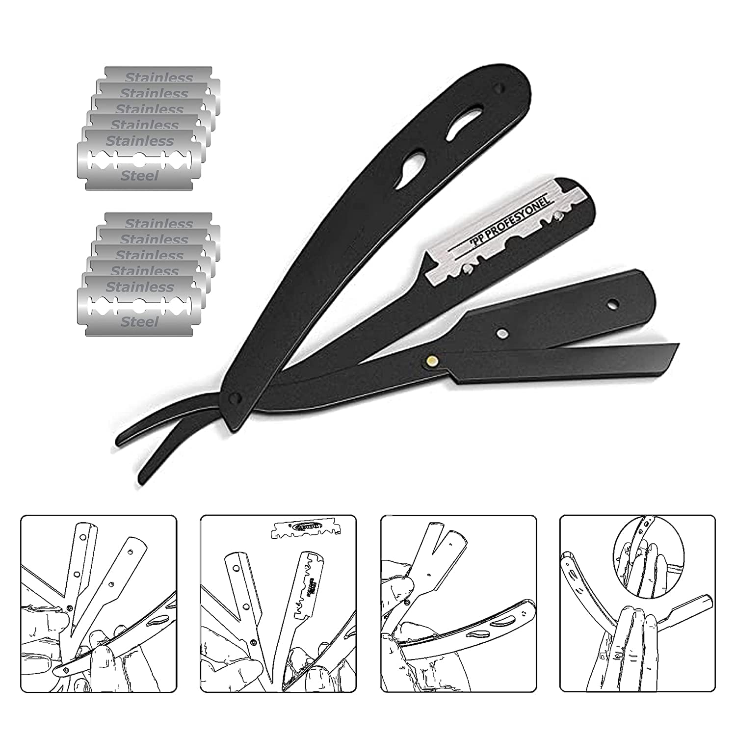 Beard Kit Pro straight edge razor delivers smooth, controlled trimming