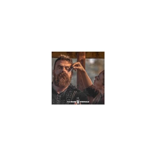 Beard Struggle Day Liquid Tonic Viking Storm application shot shows quick absorption.
