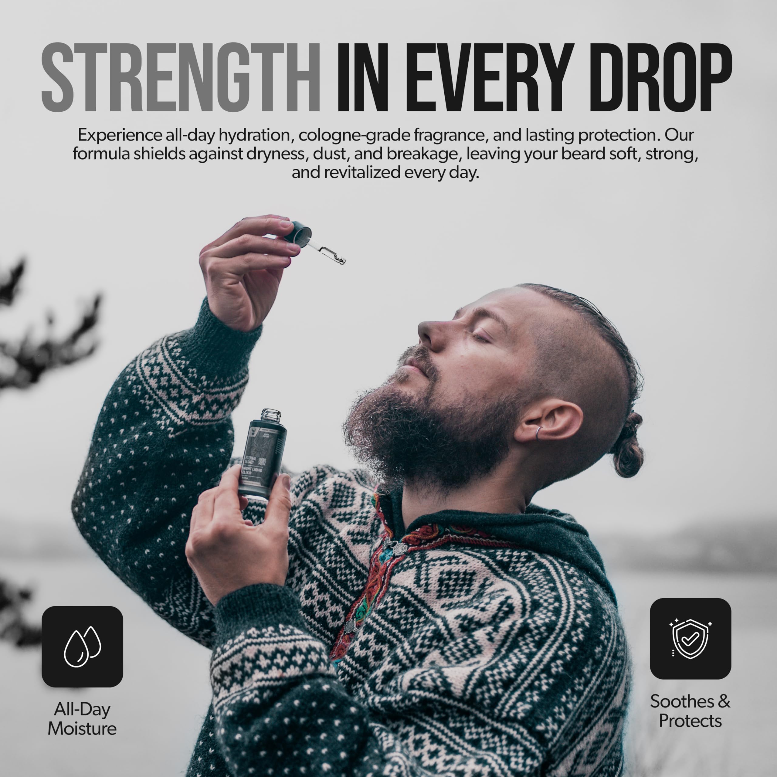 Beard Struggle Day Liquid Tonic Viking Storm container hints at a Cologne-grade fragrance.