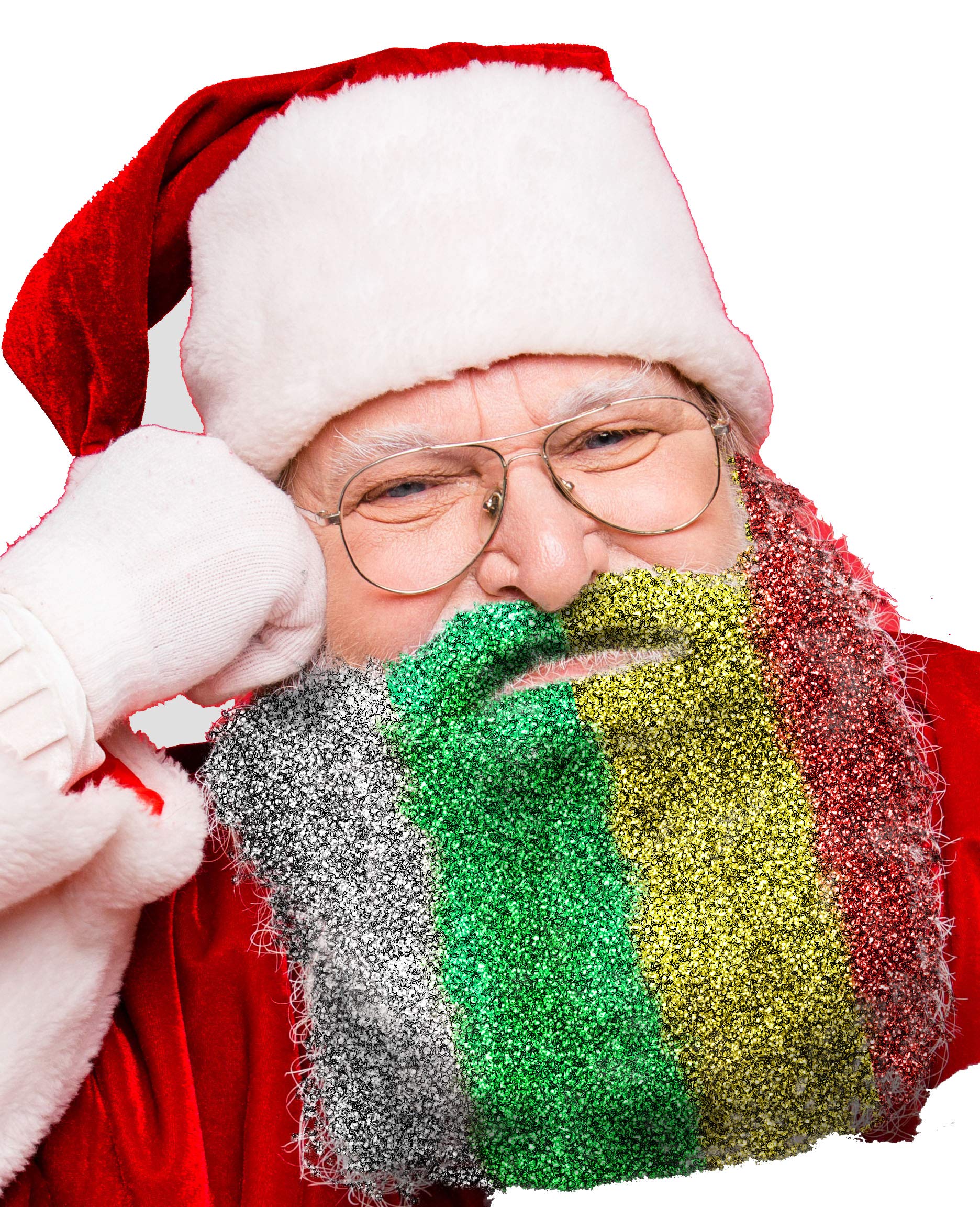 Beardaments Glitterbeard Kit shows red, green, silver, gold for festive sparkle.