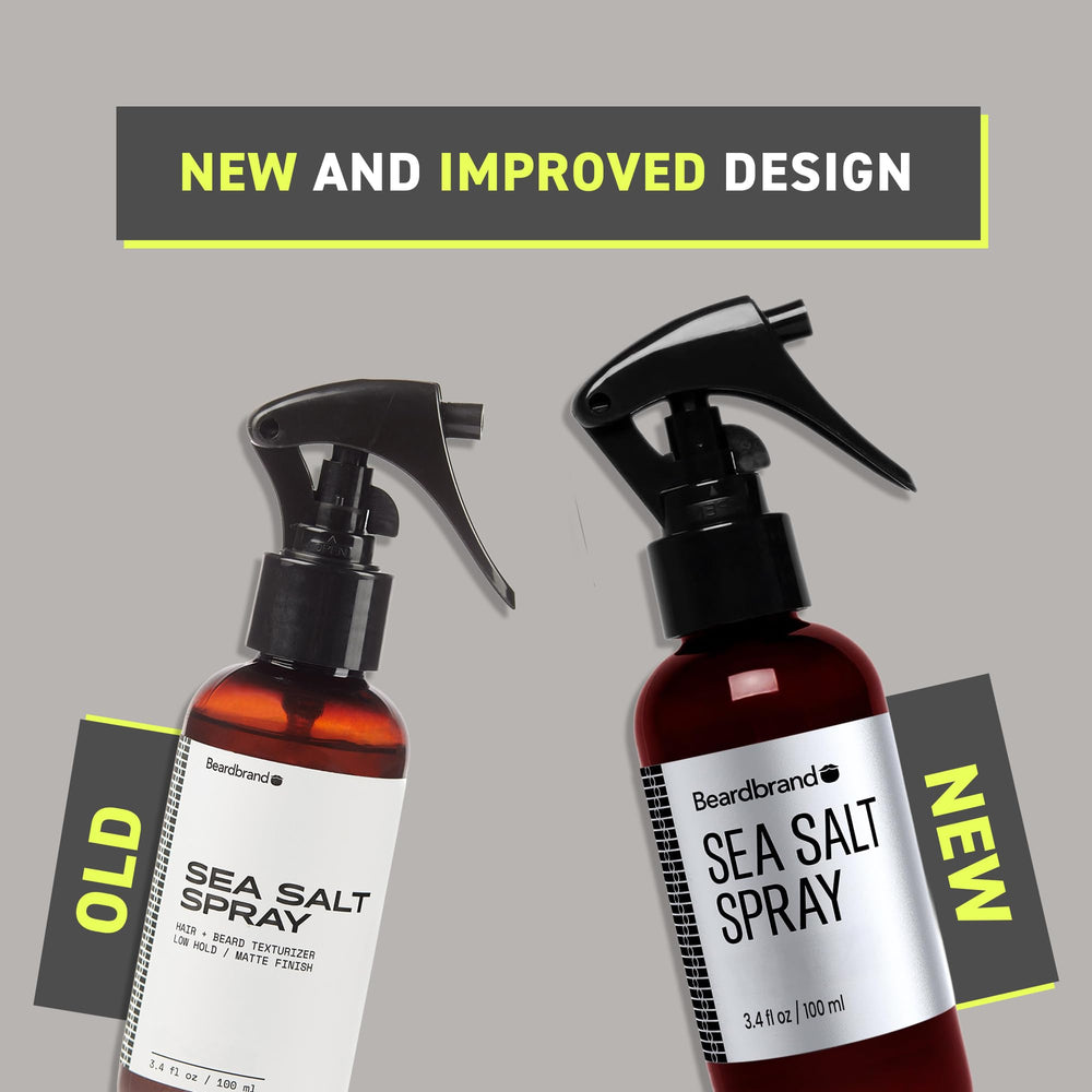 Beardbrand Sea Salt Spray on-hand application showing quick, easy texture without stiffness.