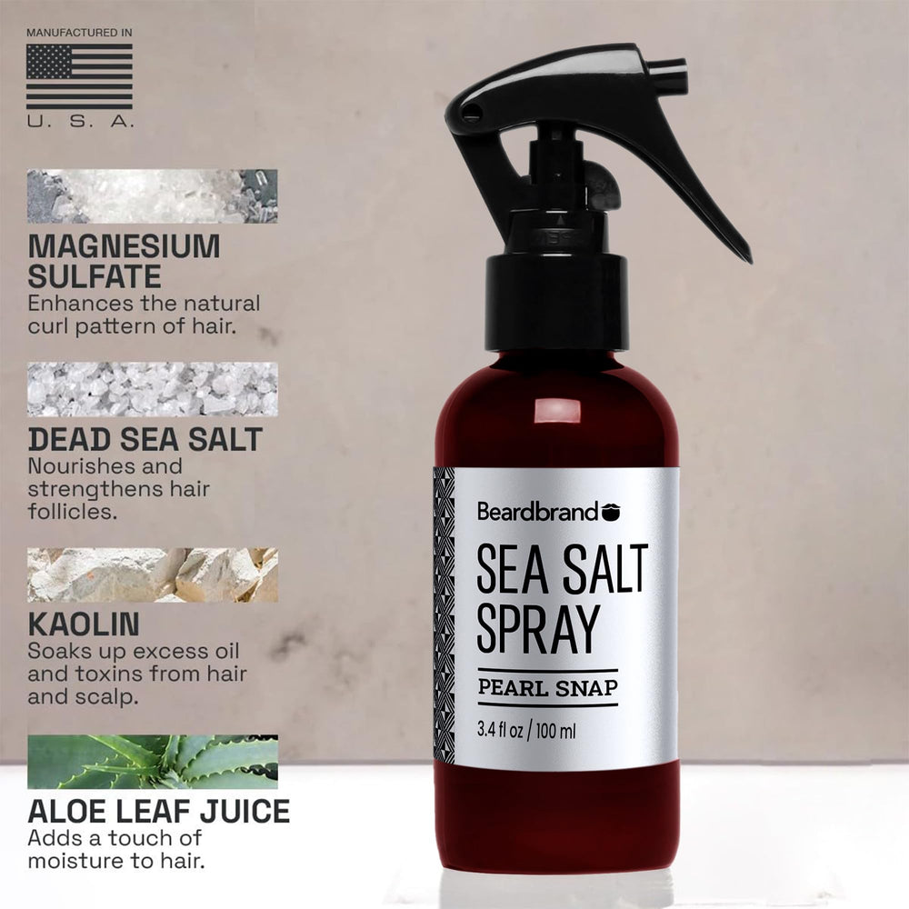 Beardbrand Sea Salt Spray volume shot demonstrating lightweight lift for fine hair.
