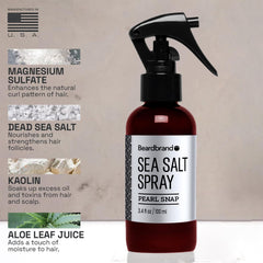 Beardbrand Sea Salt Spray volume shot demonstrating lightweight lift for fine hair.