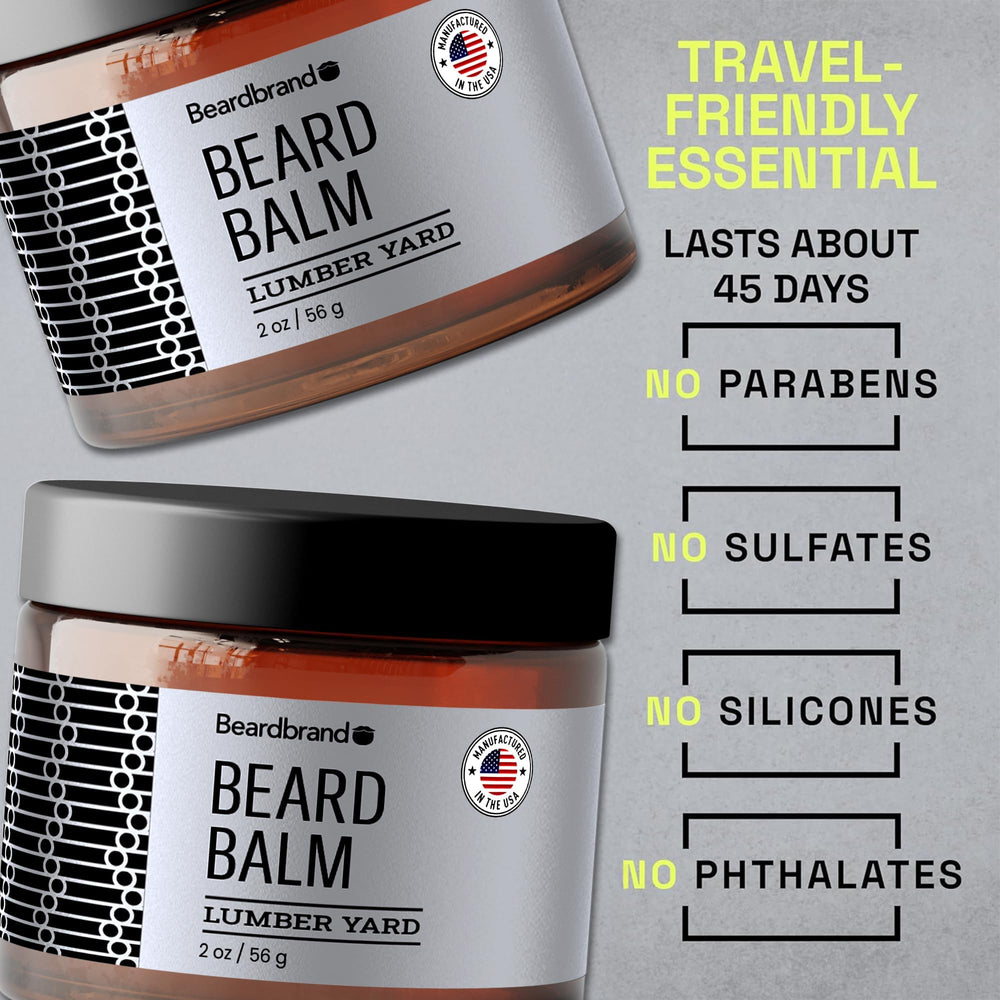 Beardbrand Utility Balm softens dry skin and enhances beard shine.