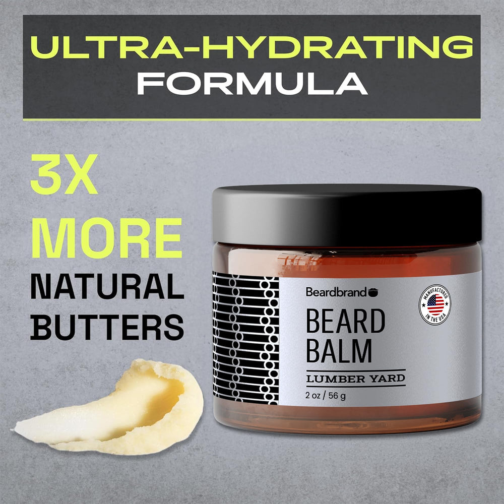 Beardbrand Utility Balm in hand demonstrates easy 5-second melt application.