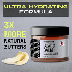 Beardbrand Utility Balm in hand demonstrates easy 5-second melt application.