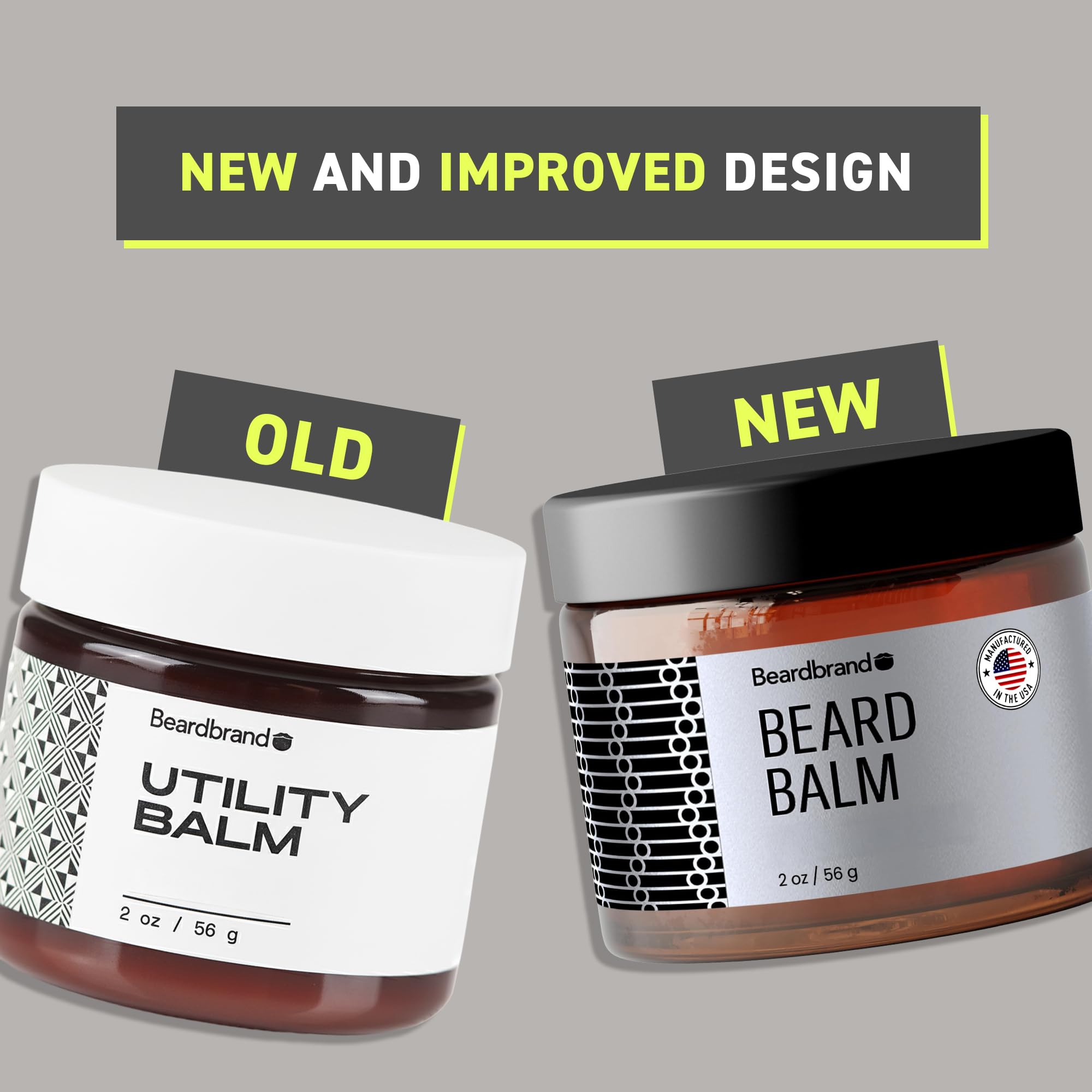 Beardbrand Utility Balm texture swatch shows creamy triple-butter formula.