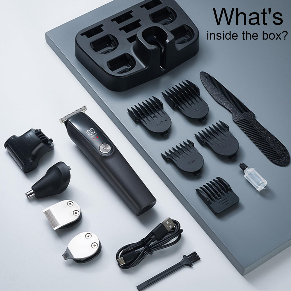 Beard Trimmer 5-in-1 long-lasting lithium battery for up to 120 minutes.
